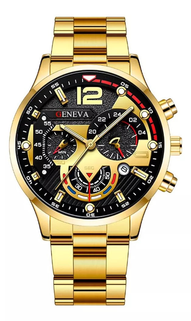 Reloj, Cadena + Pulsera Dorado de REGALO🎁