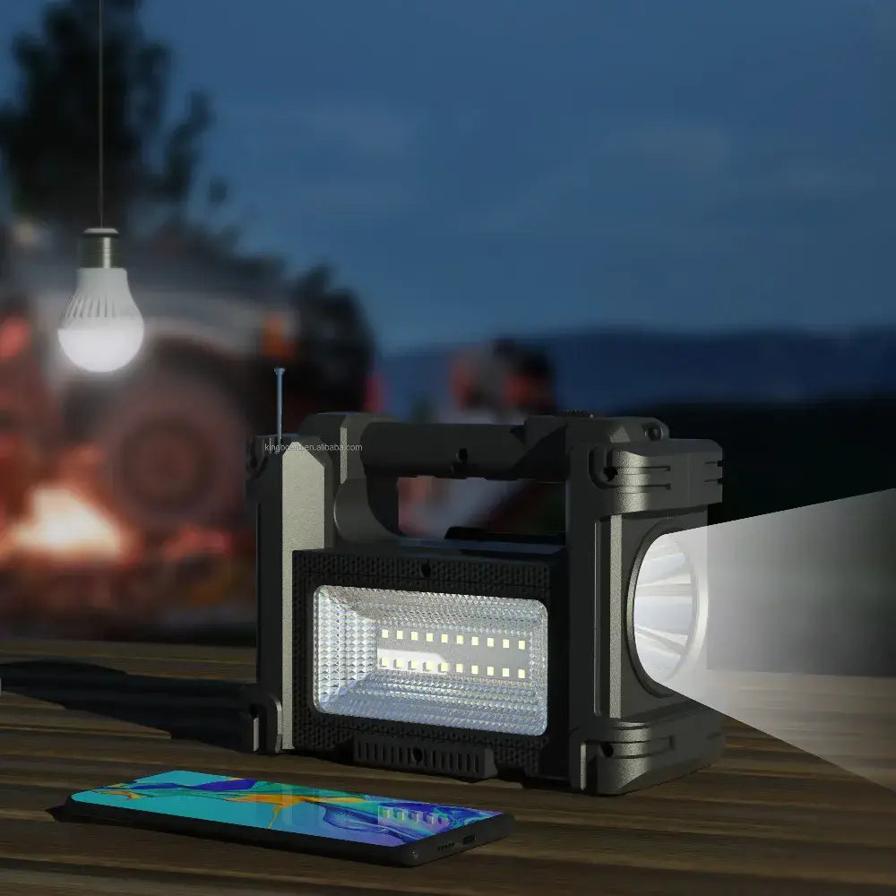 *Planta solar Elite 8 en 1 doble reflector, carga celulares, panel solar, bluetooth, 3 bombillos
