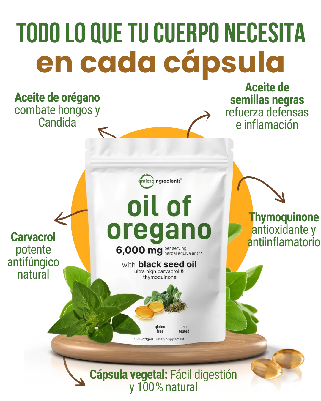 ACEITE DE OREGANO EN CAPSULSAS CON SEMILLA NEGRA - PROTEGE TU SALUD Y REFUERZA TUS DEFESAS NATURALMENTE