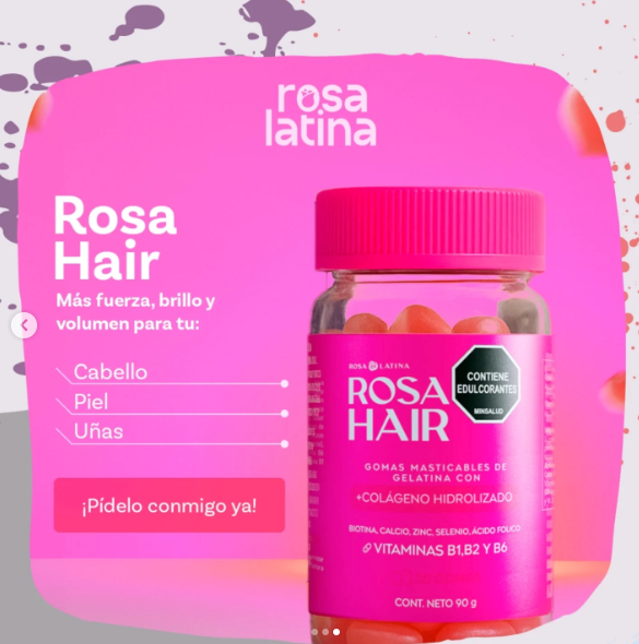 ROSA HAIR - Refuerza tu belleza con Rosa Hair™ – Activa el crescimiento capilar, reducir caída de calleo, fortalece las uñas y mejora la textura de la piel.