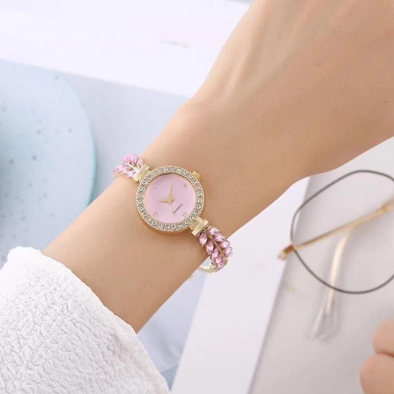 Reloj de lujo con cristal + PULSERAS DE ¡Regalo exclusivo comprando hoy! 🎁