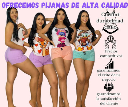 Pijamas Femininos Brisa Nocturna Kit 6peças