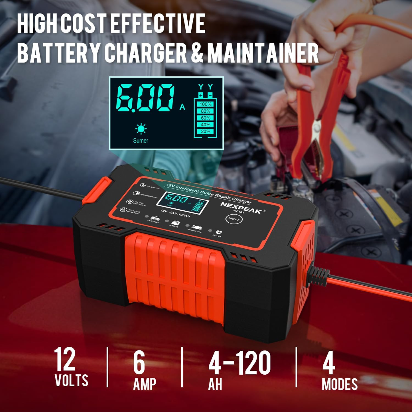Cargador De Batería Profesional Para Vehículos 🚗+ REGALO OFERTA DISPONIBLE HASTA LAS 23:59