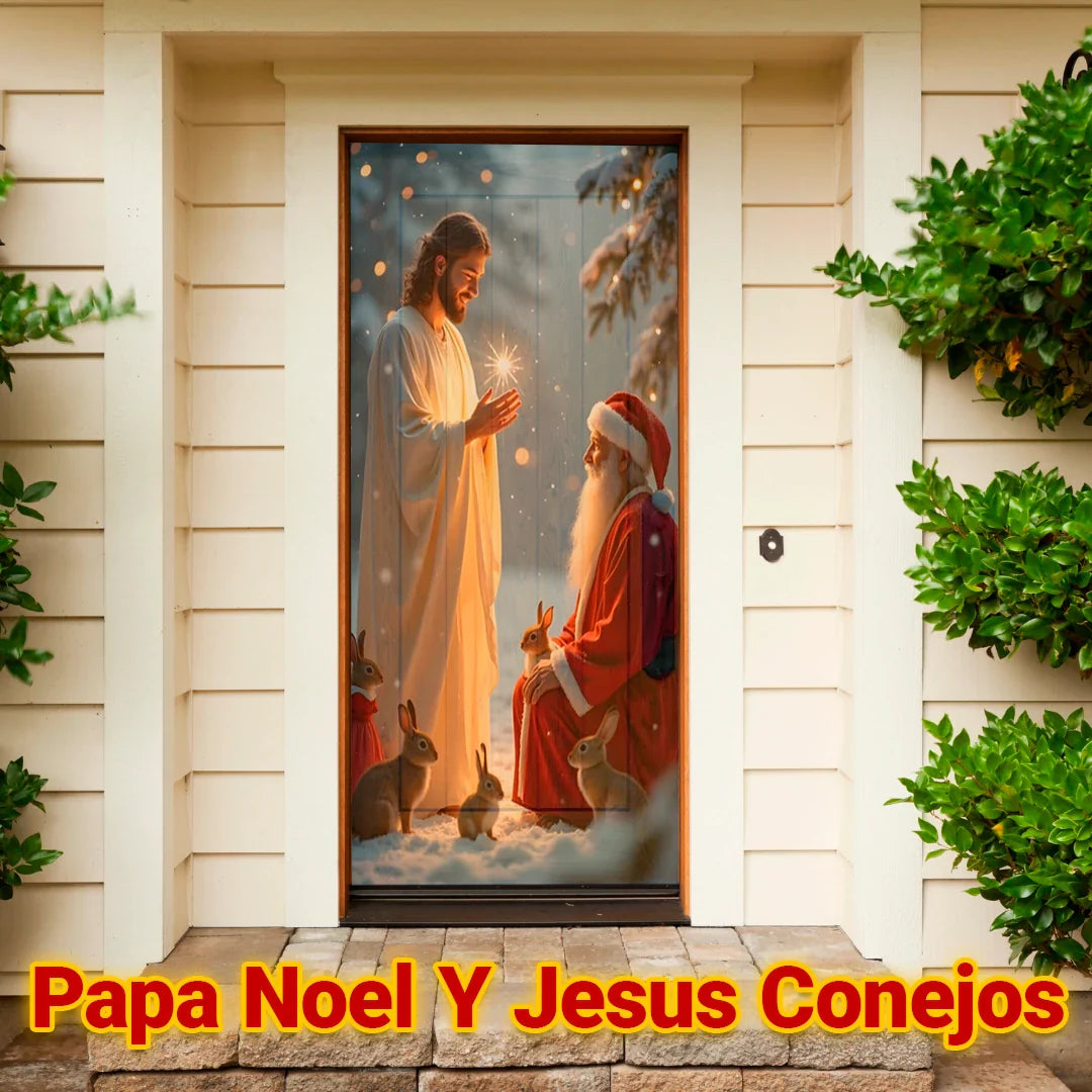 Transforma tu Puerta con JingleDoor – Cubierta Elástica Navideña