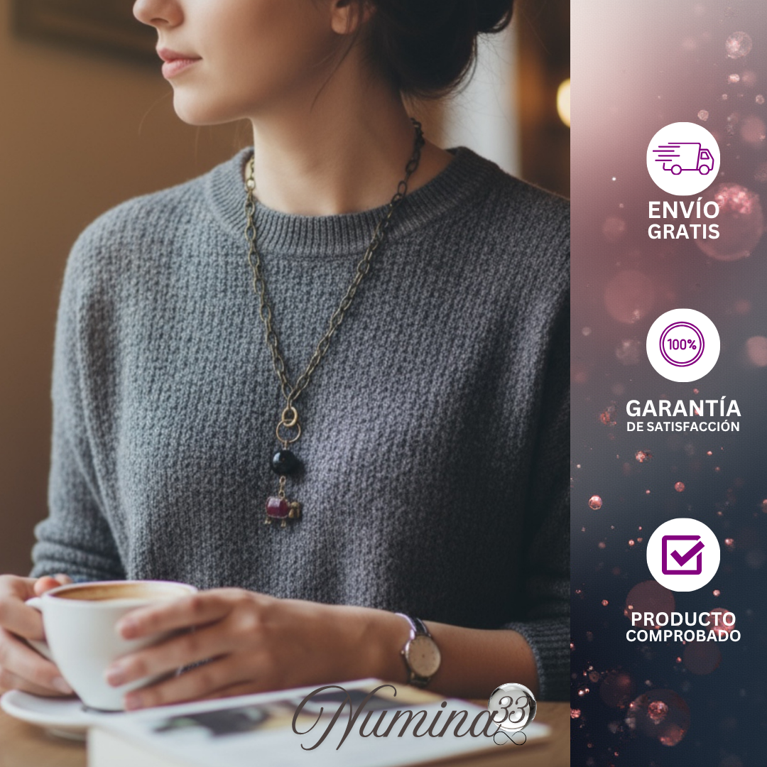 Collar de Borreguito con Piedra Ágata