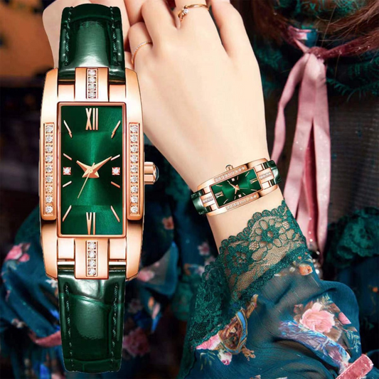 Reloj verde de moda + BRAZELETE DE ¡Regalo exclusivo comprando hoy!🎁