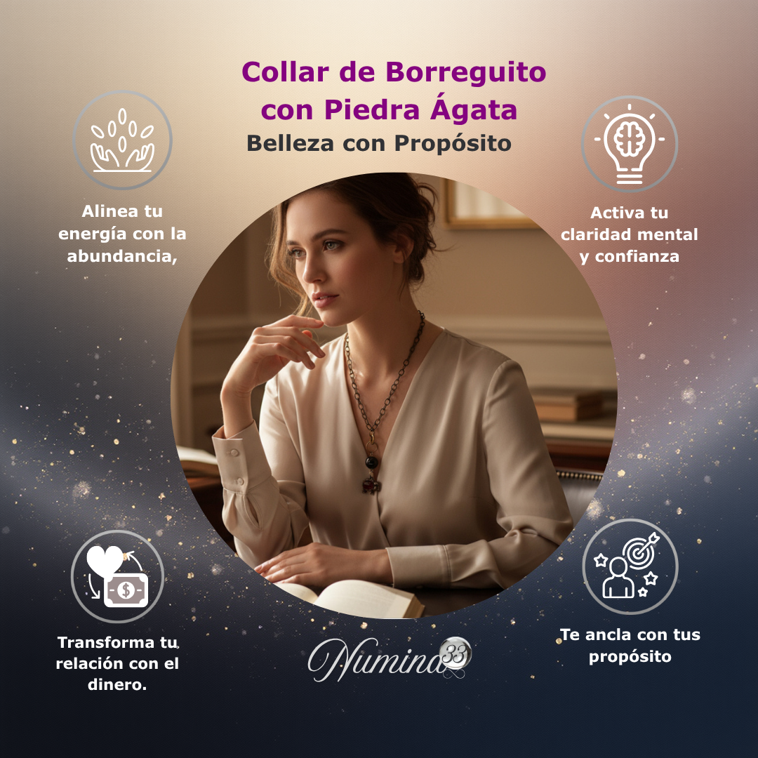 Collar de Borreguito con Piedra Ágata