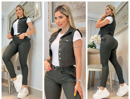 CONJUNTO PARA DAMA 3 PIEZAS CHALECO