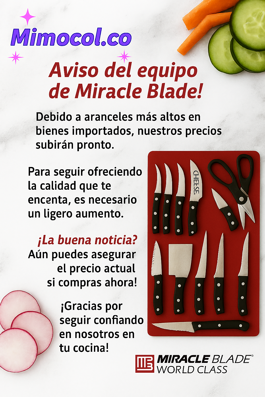 Conjunto  Cuchillos Profesionales MiracleBlade 13 Piezas