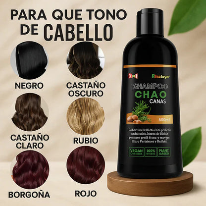 SHAMPOO CHAO  CANAS + TRATAMIENTO - Cobertura Natural en Minutos