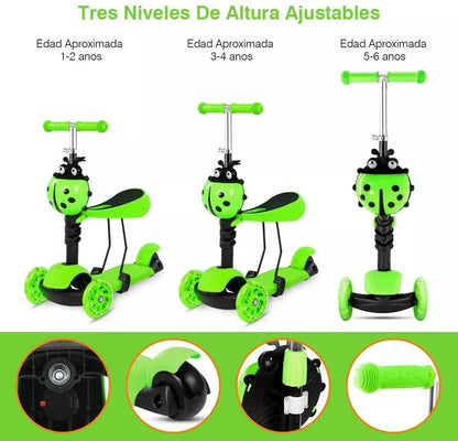 🛴Scooter cucarroncito 5 en 1🐞