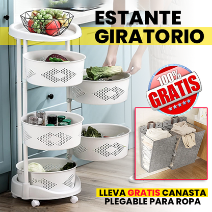 ESTANTE GIRATORIO + CANASTA DE ROPA GRATIS 🤩😱