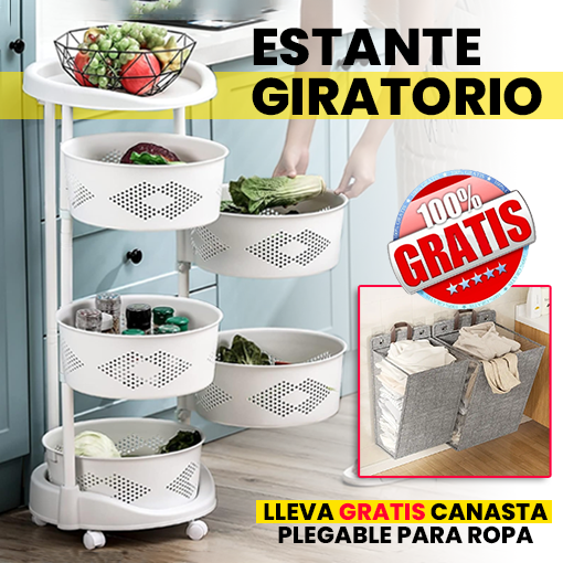 ESTANTE GIRATORIO + CANASTA DE ROPA GRATIS 🤩😱