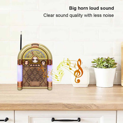 RADIO ROCKOLA VINTAGE RECARGABLE ESTILO CLÁSICO