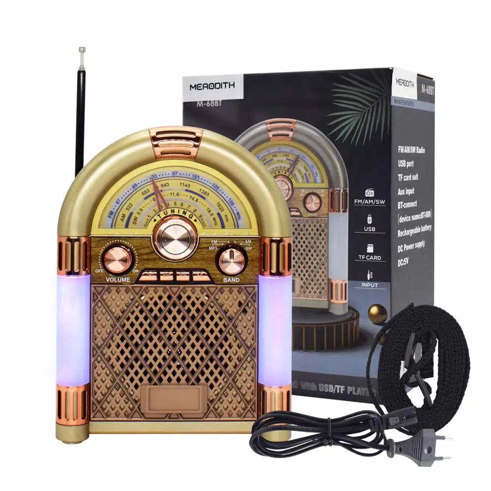 RADIO ROCKOLA VINTAGE RECARGABLE ESTILO CLÁSICO