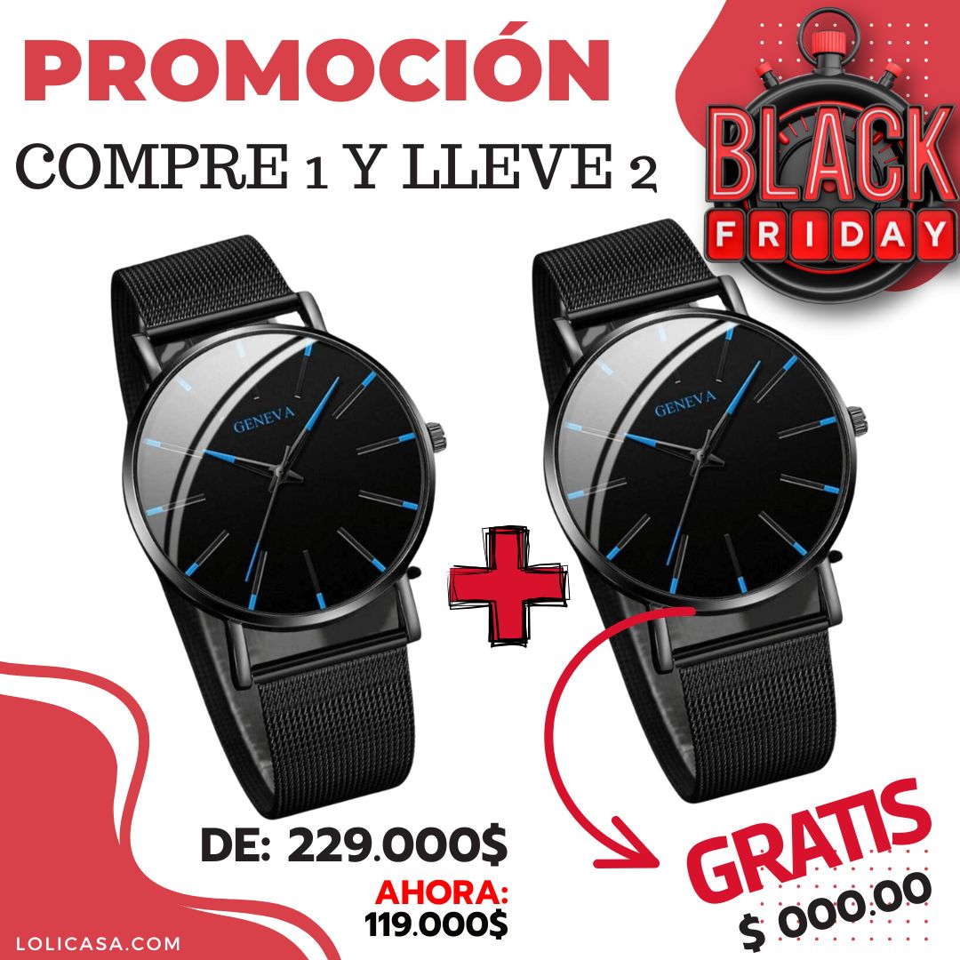 🕒RELOJ GENOVA PROMO BLACK FRIDAY COMPRE 1 Y LLEVE 2 + 🎁 PROBL VARIANT