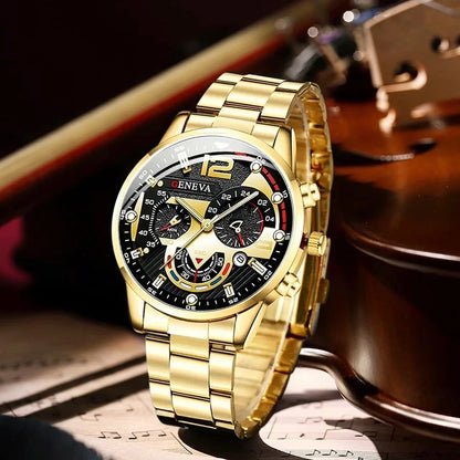 Reloj,  Cadena + Pulsera Dorado de REGALO🎁