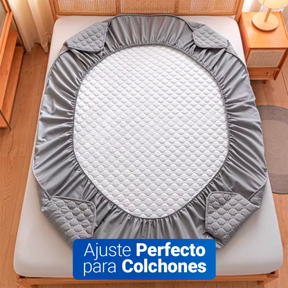 Protector de Colchón SoftRest Acolchado Antifluido + 2 Fundas de Almohada | Se Ajusta Hasta 40cm