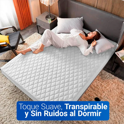 Protector de Colchón SoftRest Acolchado Antifluido + 2 Fundas de Almohada | Se Ajusta Hasta 40cm
