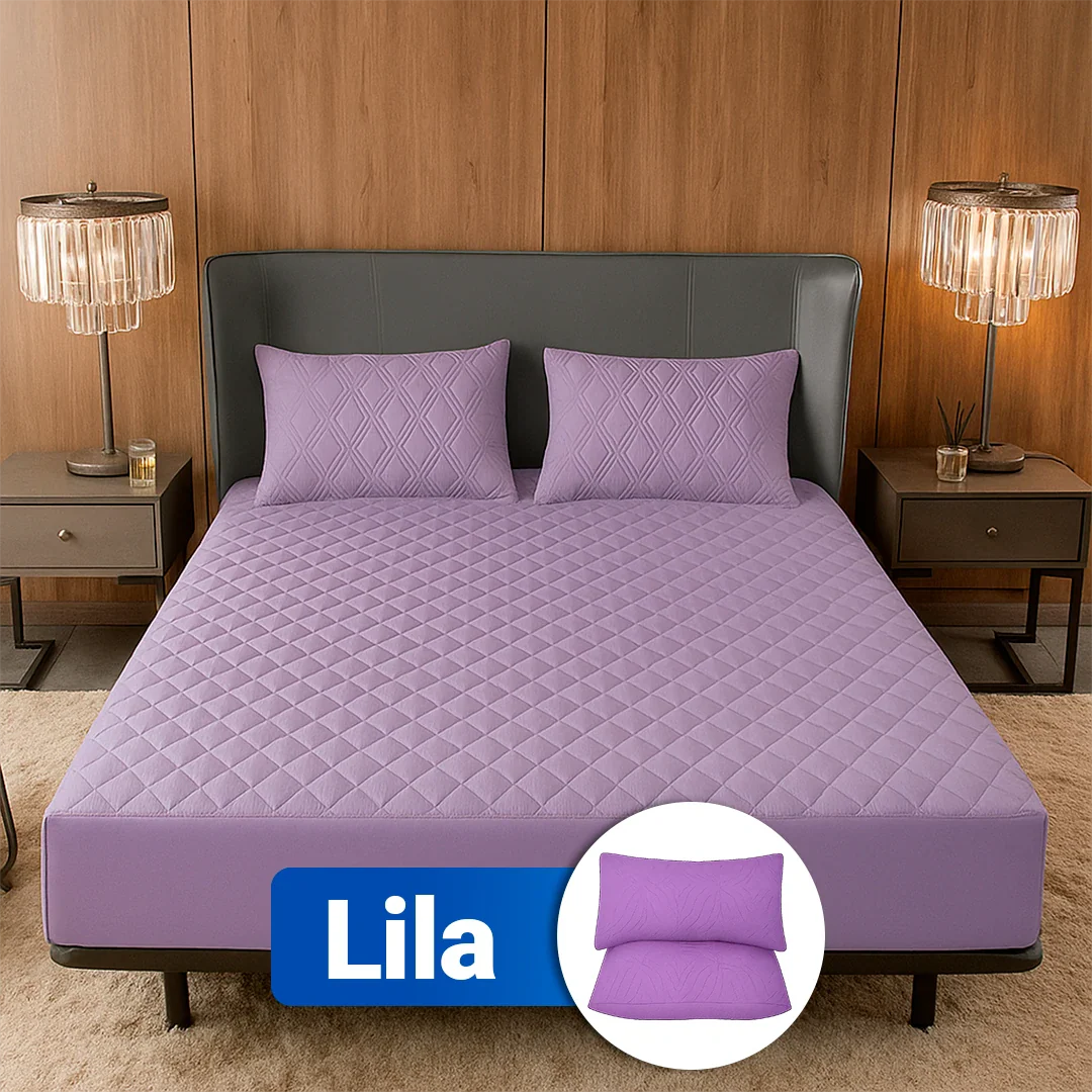 Protector de Colchón SoftRest Acolchado Antifluido + 2 Fundas de Almohada | Se Ajusta Hasta 40cm