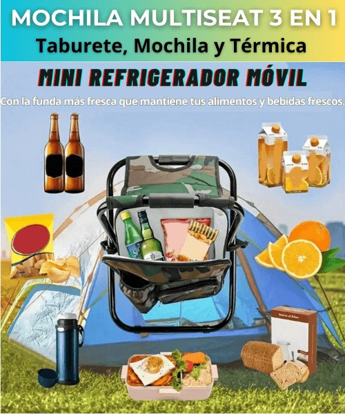 Silla Plegable Portatil tipo Mochila 3 en 1