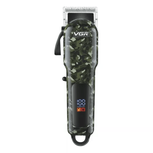 Máquina  VGR Pantalla LED ORIGINAL + Obsequio navaja barbera afeitadora (Camuflada)