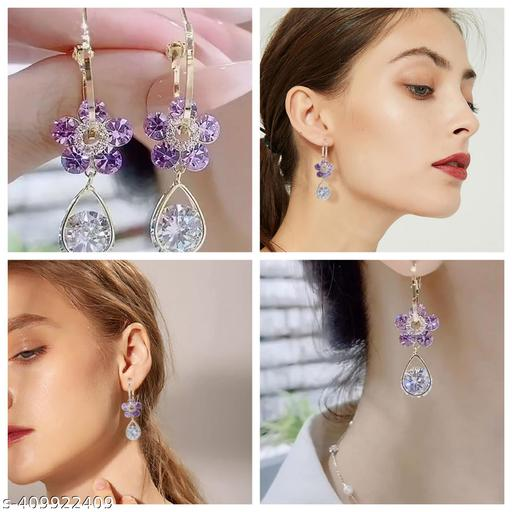 Aretes de cristal en forma de flor🎁